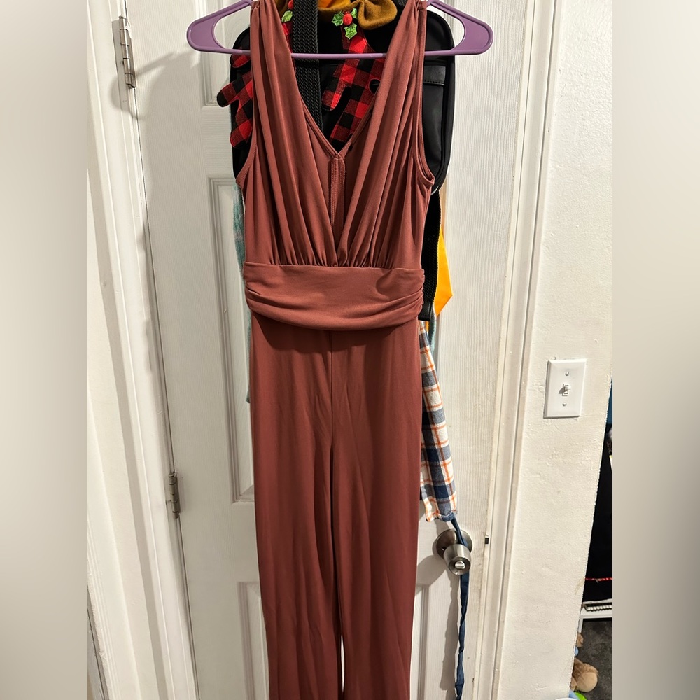 Mauve colored jumper suit